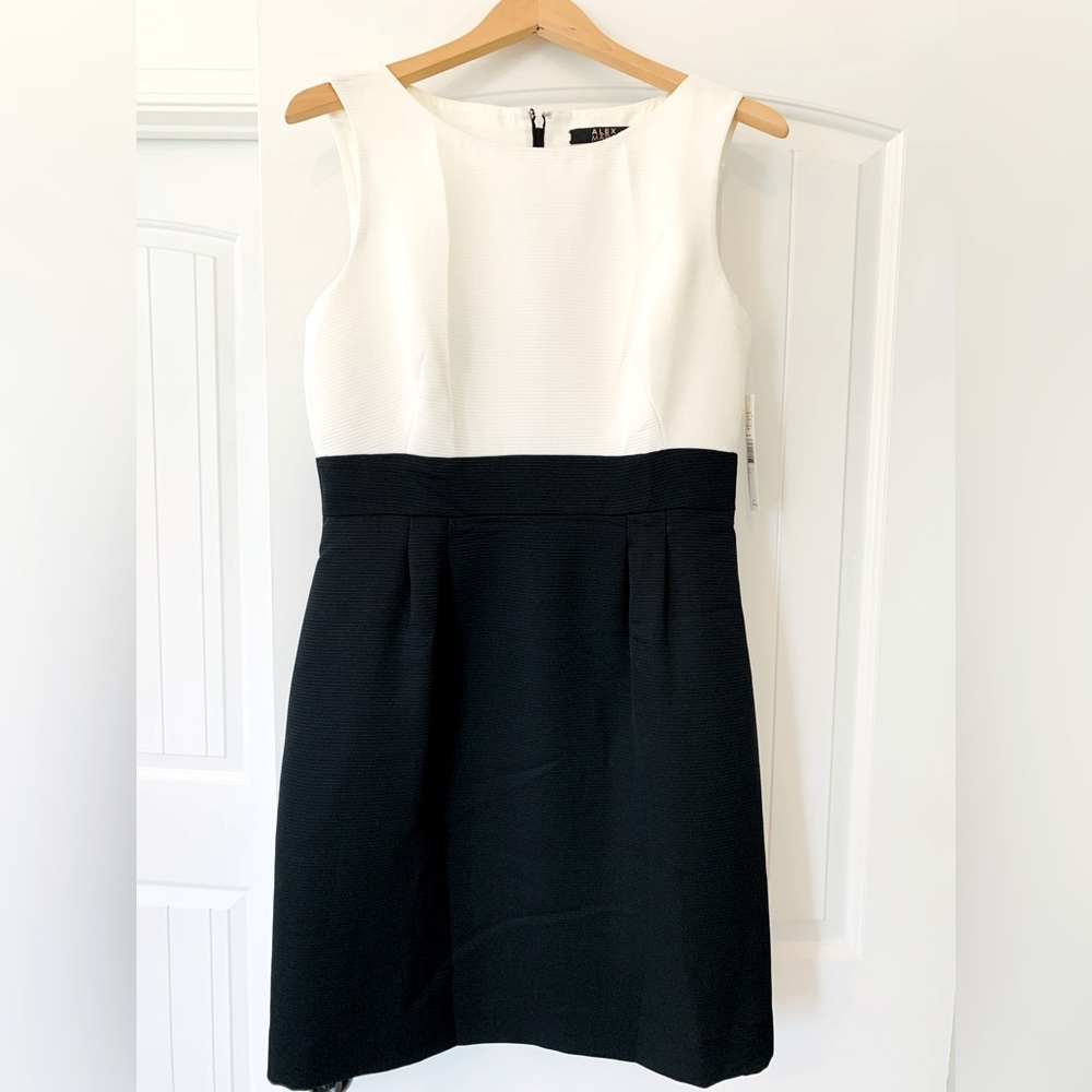 NWT - Alex Marie - Size 10 - White & Black color block dress